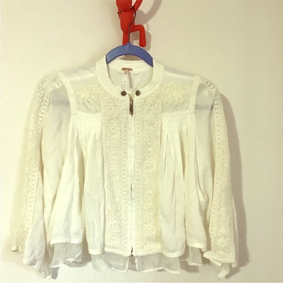 Free people white swing lace jacket size XS - Picture 2 of 5